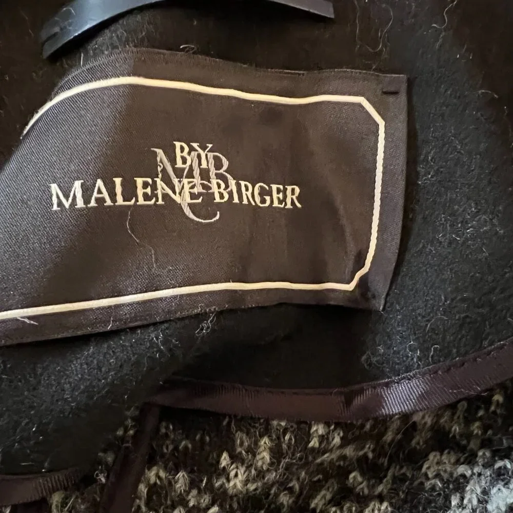 Malene Birger Long Sleeve Black/Gray Pelagia Wool Blend Boucle Open Jacket-Sz 38 - Picture 3 of 6